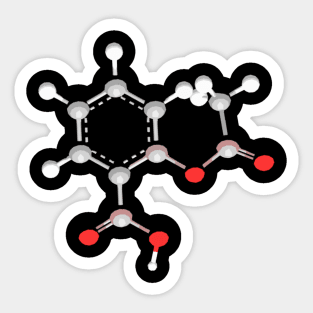 Aspirin Molecule Sticker